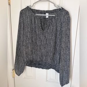 H&M Divided Smocked Polka Dot Top